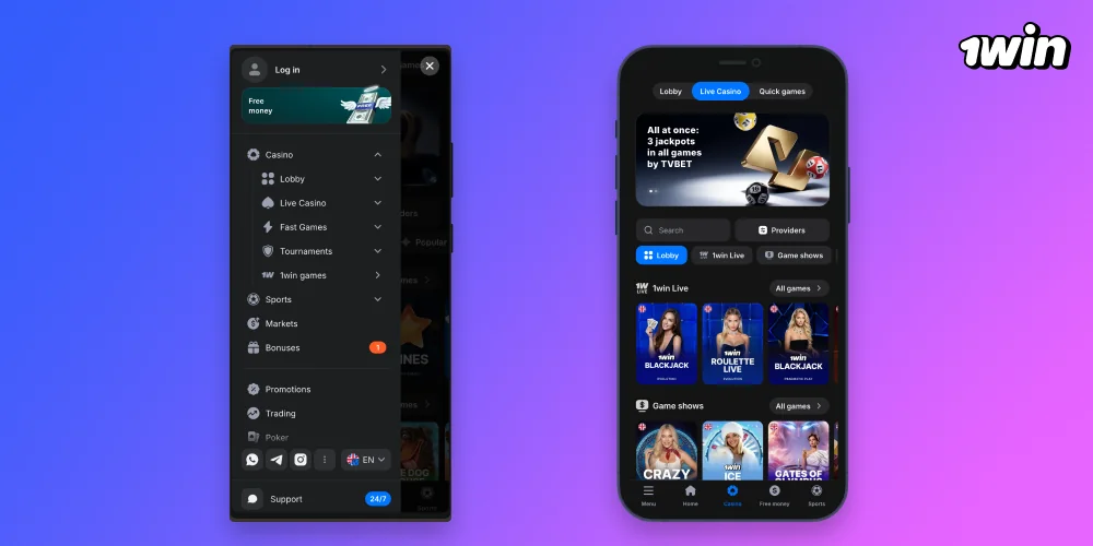 1win-ի Android և iOS բջջային հավելվածը իդեալական է հայ օգտատերերի համար, ովքեր ցանկանում են շարժման մեջ խաղադրույքներ կատարել և խաղալ կազինո խաղեր